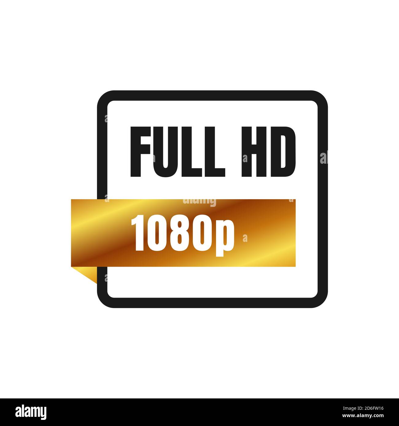 full HD logo symbol 1080p sign mark Full High definition resolution icon vector Stock Vector