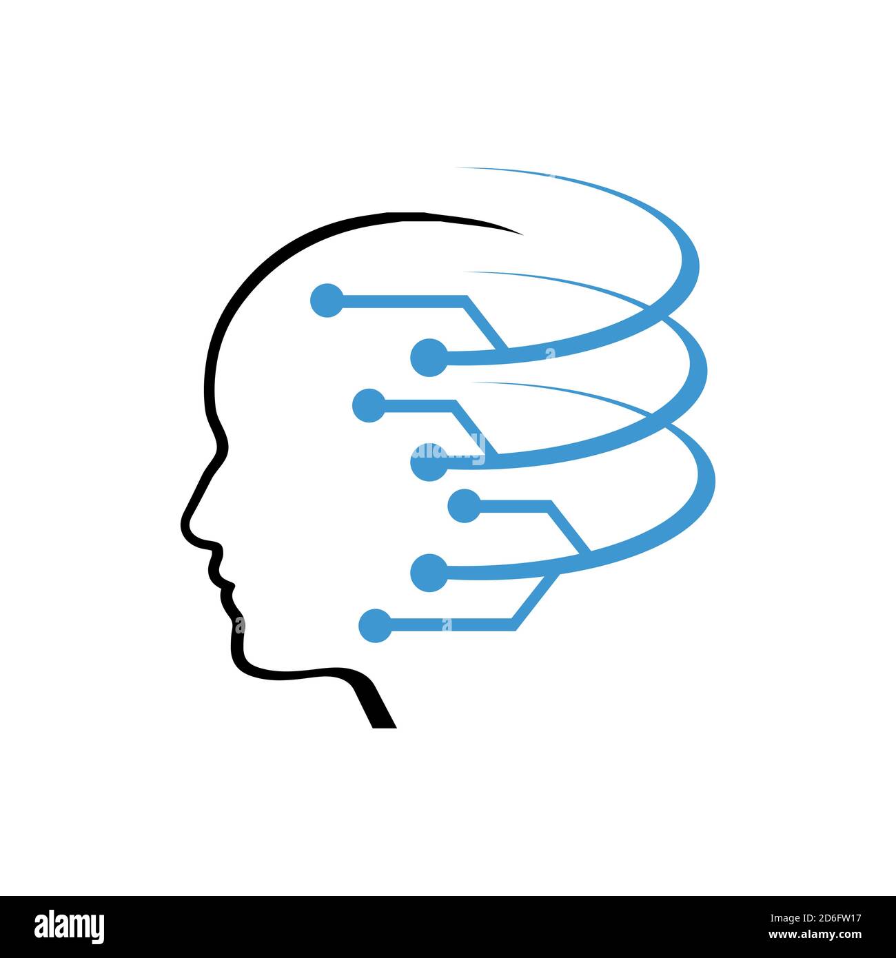 machine learning logo design vector illustrations brain ai technology human template Stock Vector