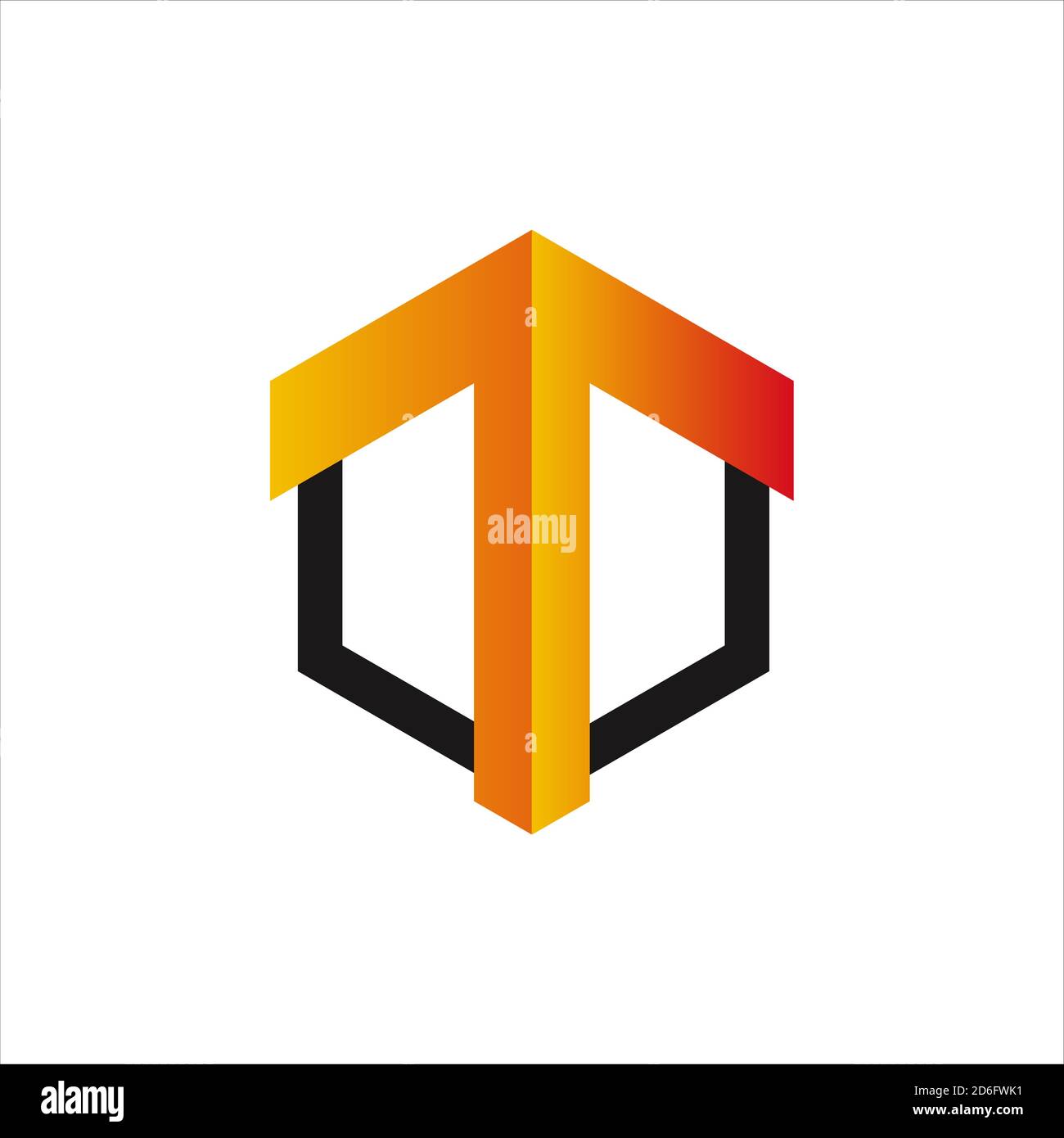 abstract colorful geometric hexagonal logo design icon vector illustration Stock Vector