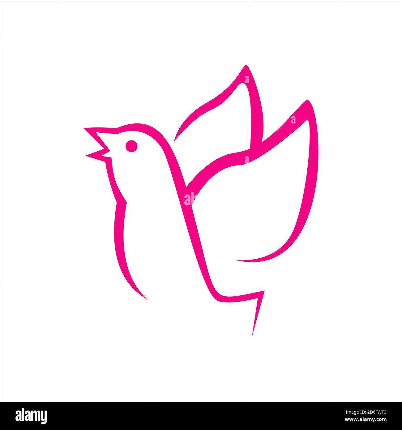 cute flying bird logo little birdy graphic template vector Stock Vector