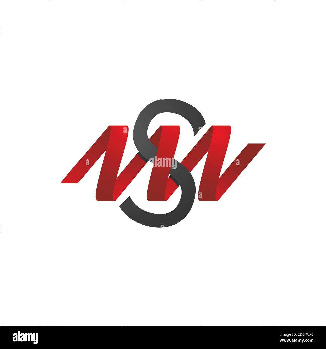 stylish-3-letter-logo-design-initial-nsw-sporty-icon-vector
