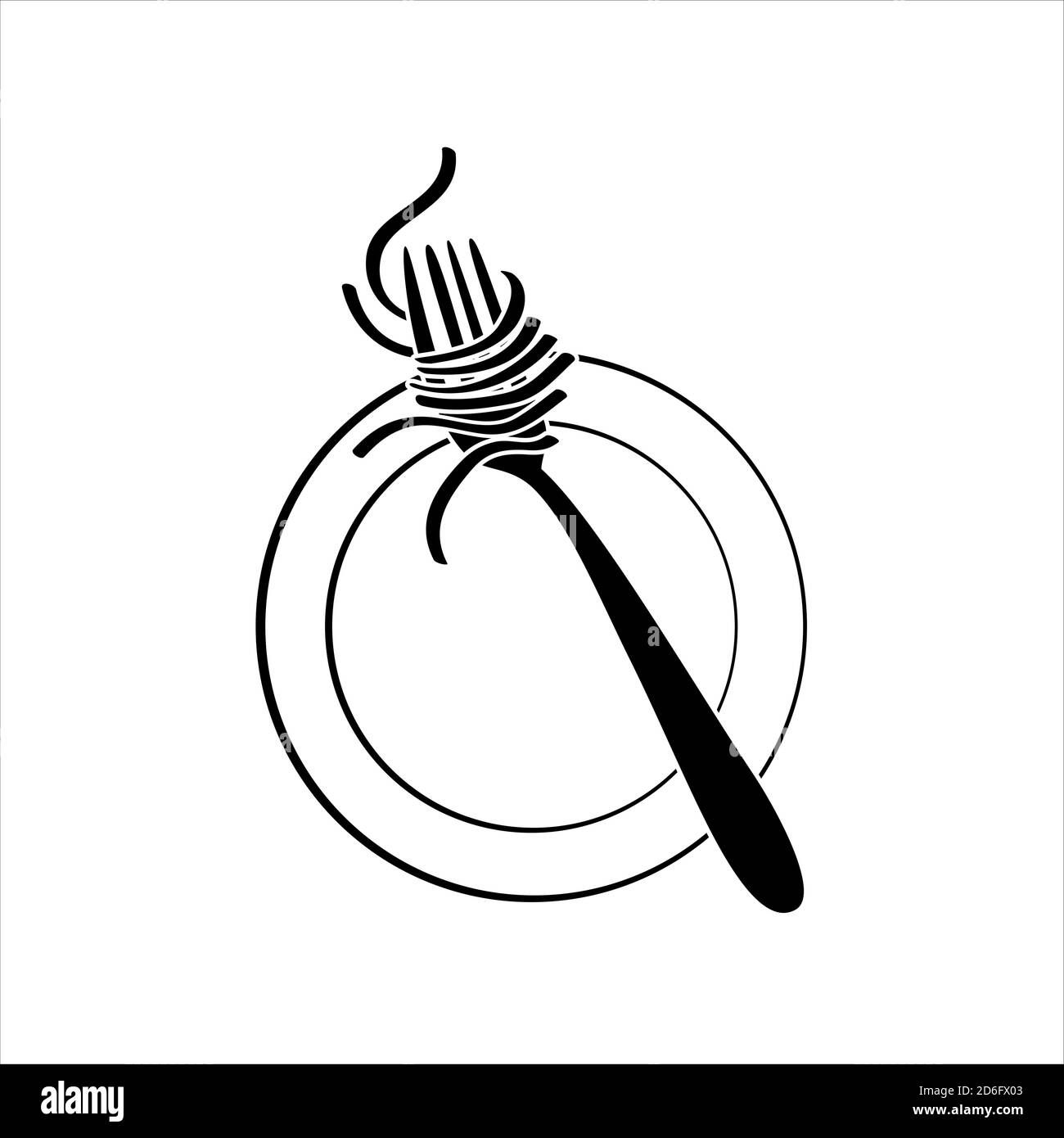 Spoon and Fork logo vector illustration for cafe or restaurant and cooking business Stock Vector