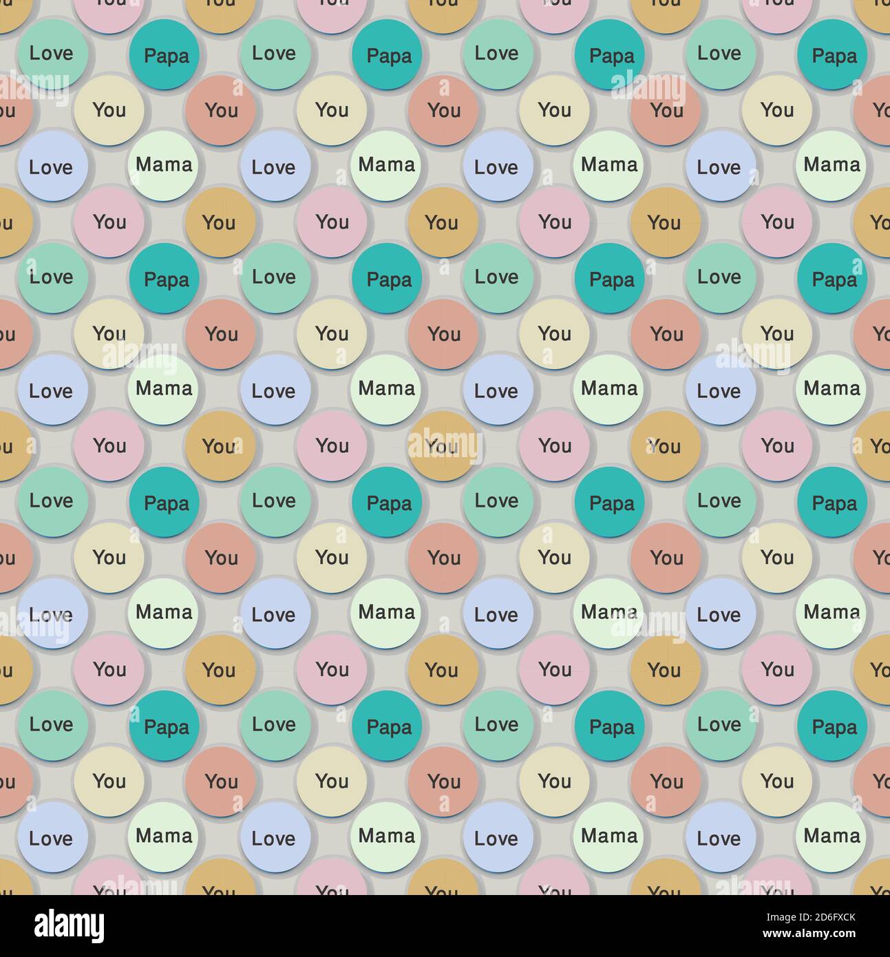 mother and father text based seamless pattern Stock Photo - Alamy