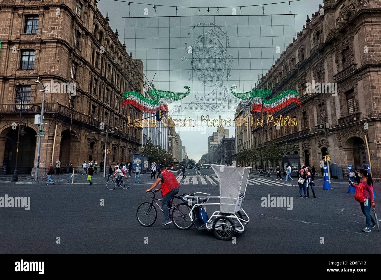 Independence Day in the Centro Historico, Mexico City, Mexico Stock Photo