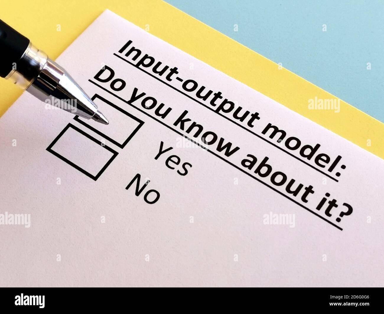 One person is answering question about input output model Stock Photo ...
