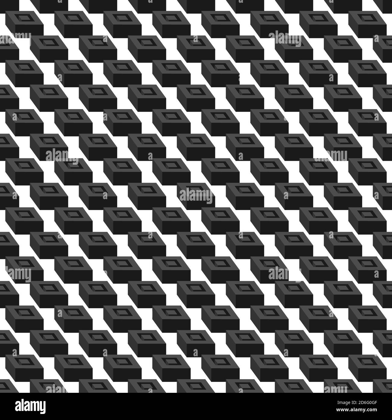 abstract boxes 3D seamless pattern on white background. Vector image Stock Vector