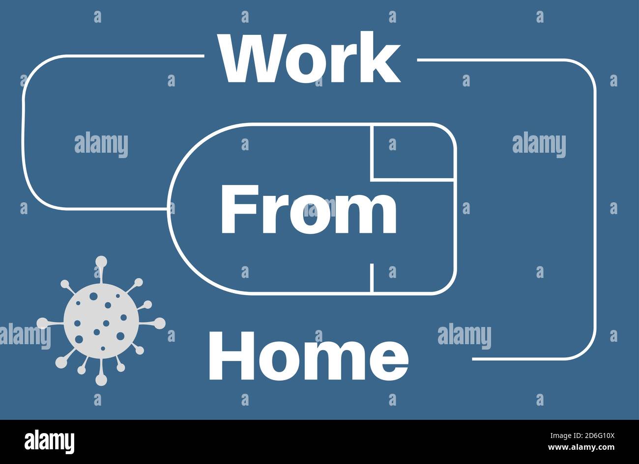 Work from home concept vector on a blue background Stock Vector