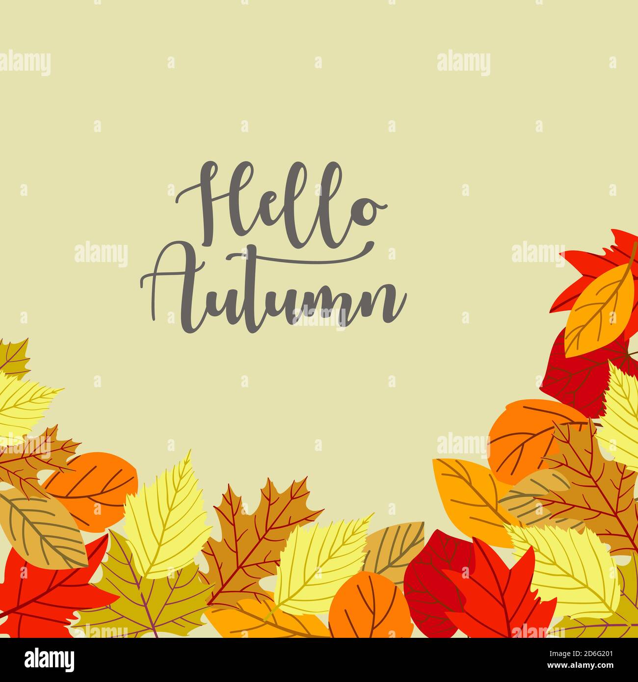 Flat design autumn leaves background. - Vector Stock Vector Image & Art ...