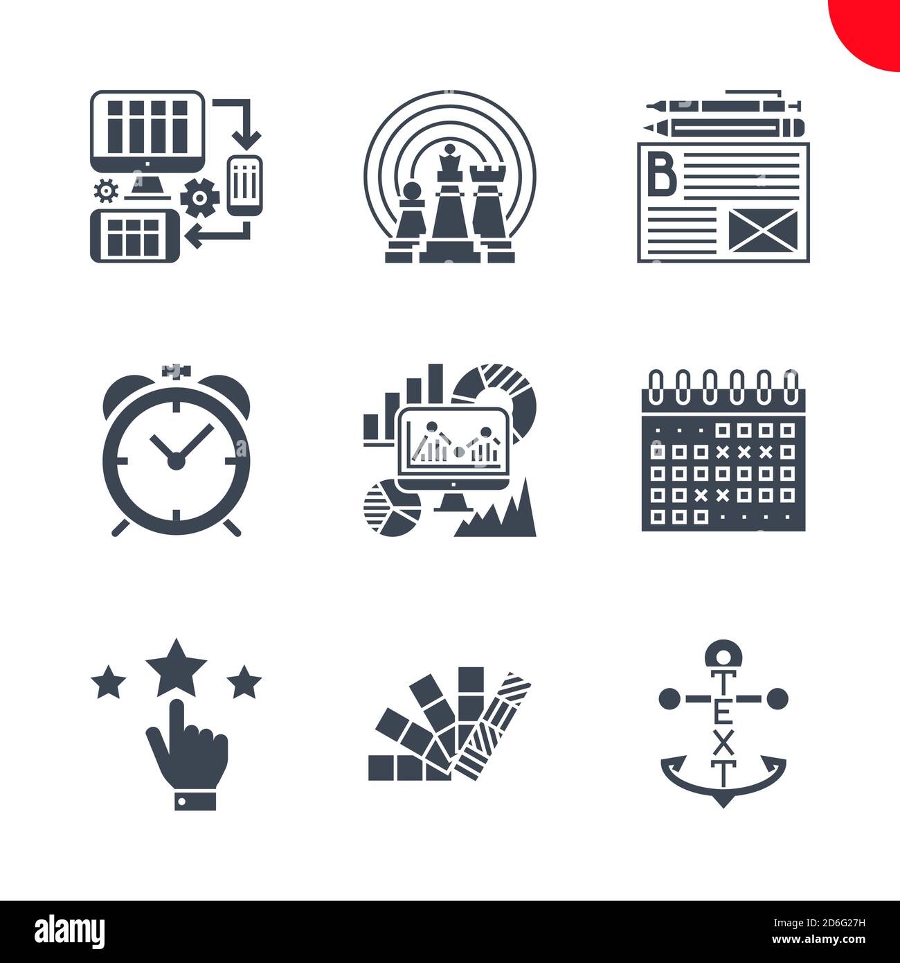 Seo and web opimization icons set Stock Vector