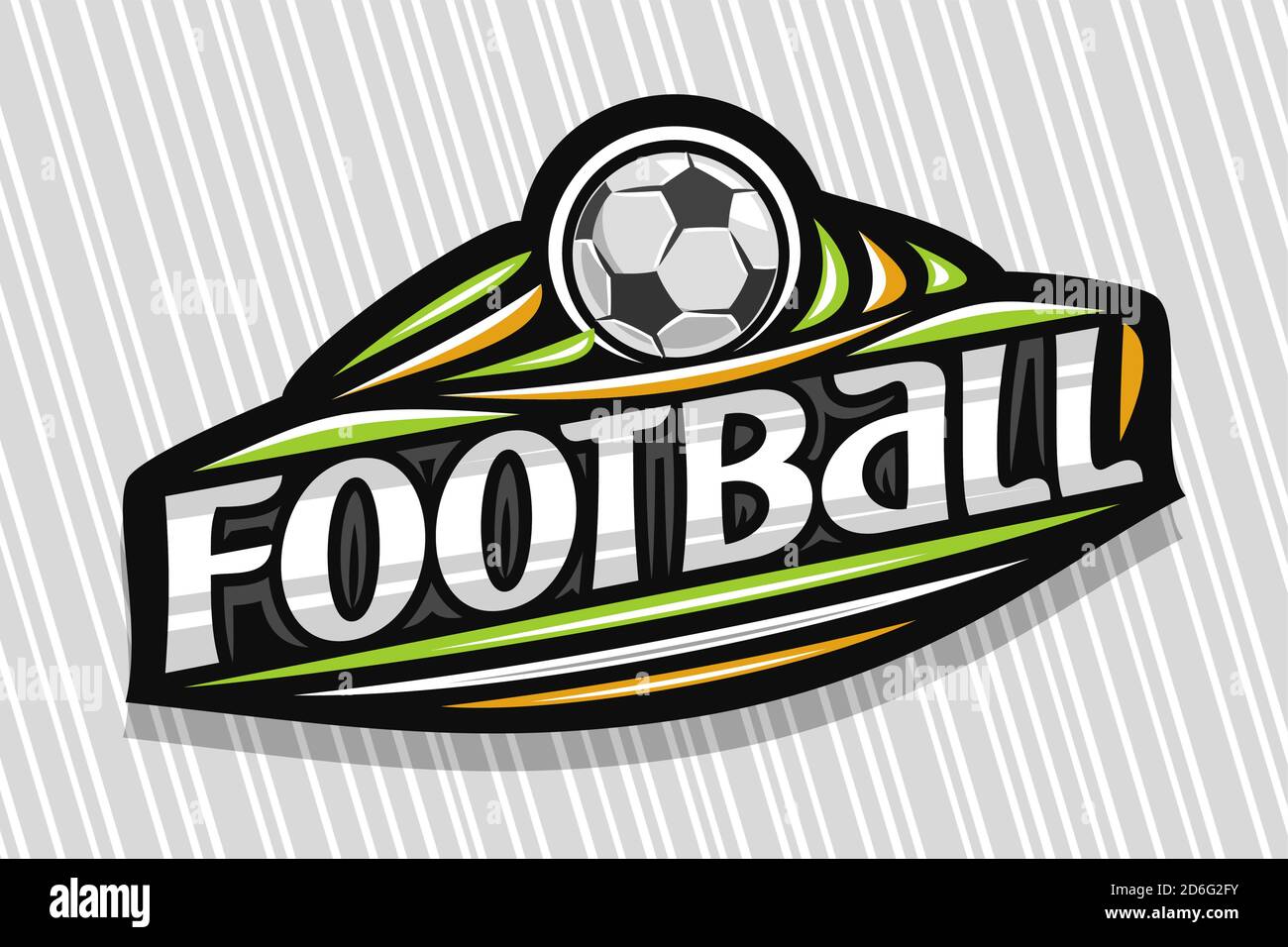 Vector logo for Football Sport, dark modern emblem with illustration of  flying ball in goal, unique lettering for grey word football, sports sign  with Stock Vector Image & Art - Alamy