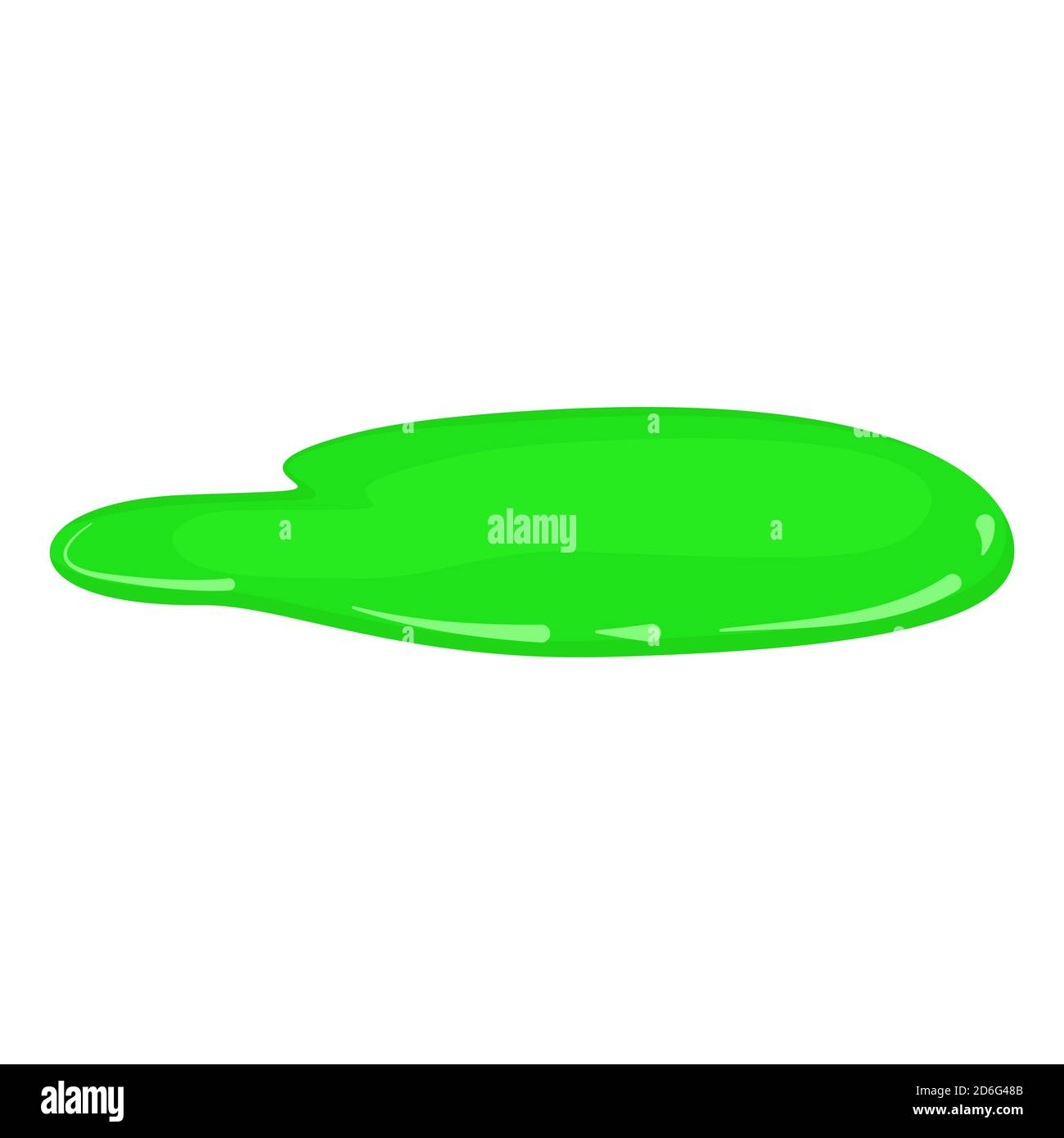 Puddle green slime, liquid toxic mold, vector, cartoon style, isolated ...