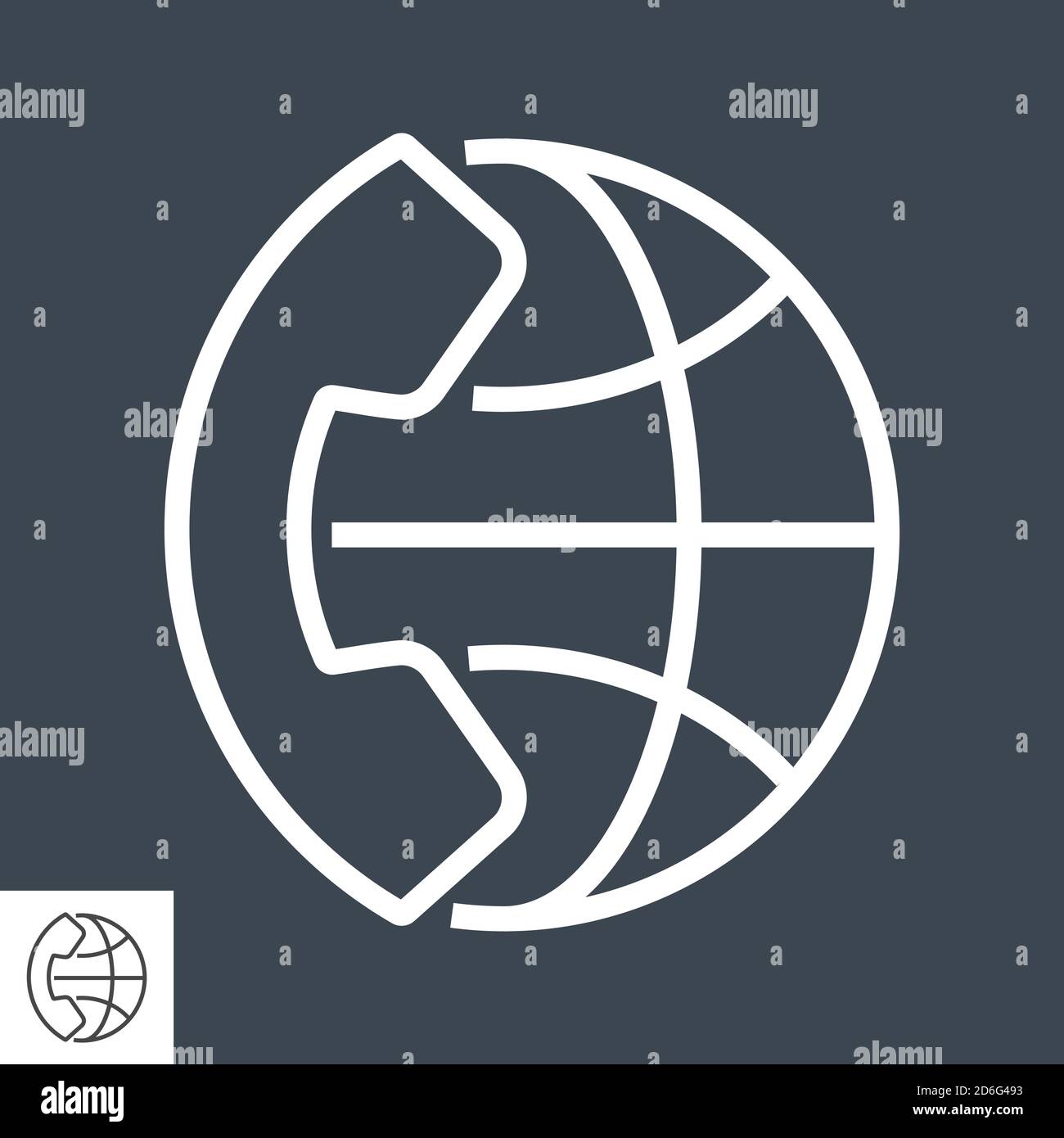 International Call Thin Line Vector Icon. Stock Vector
