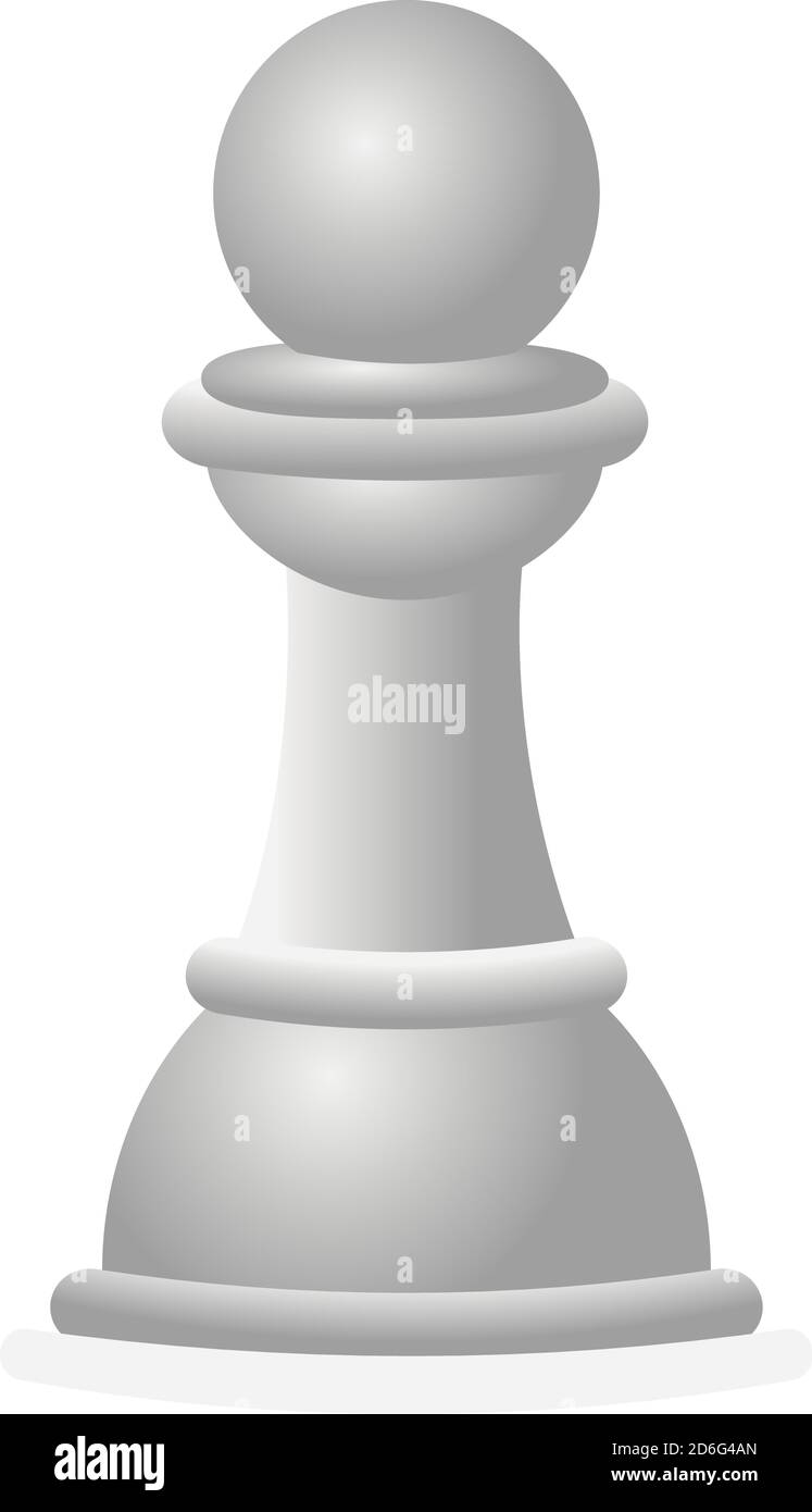White chess pawn icon. Cartoon of white chess pawn vector icon for web design isolated on white background Stock Vector