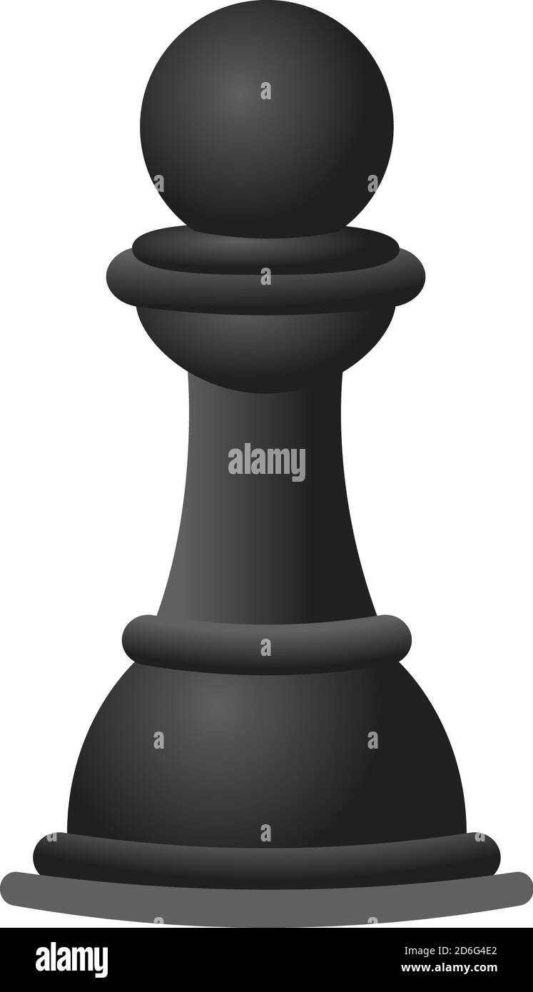 Black pawn chess piece clipart flat design icon isolated on