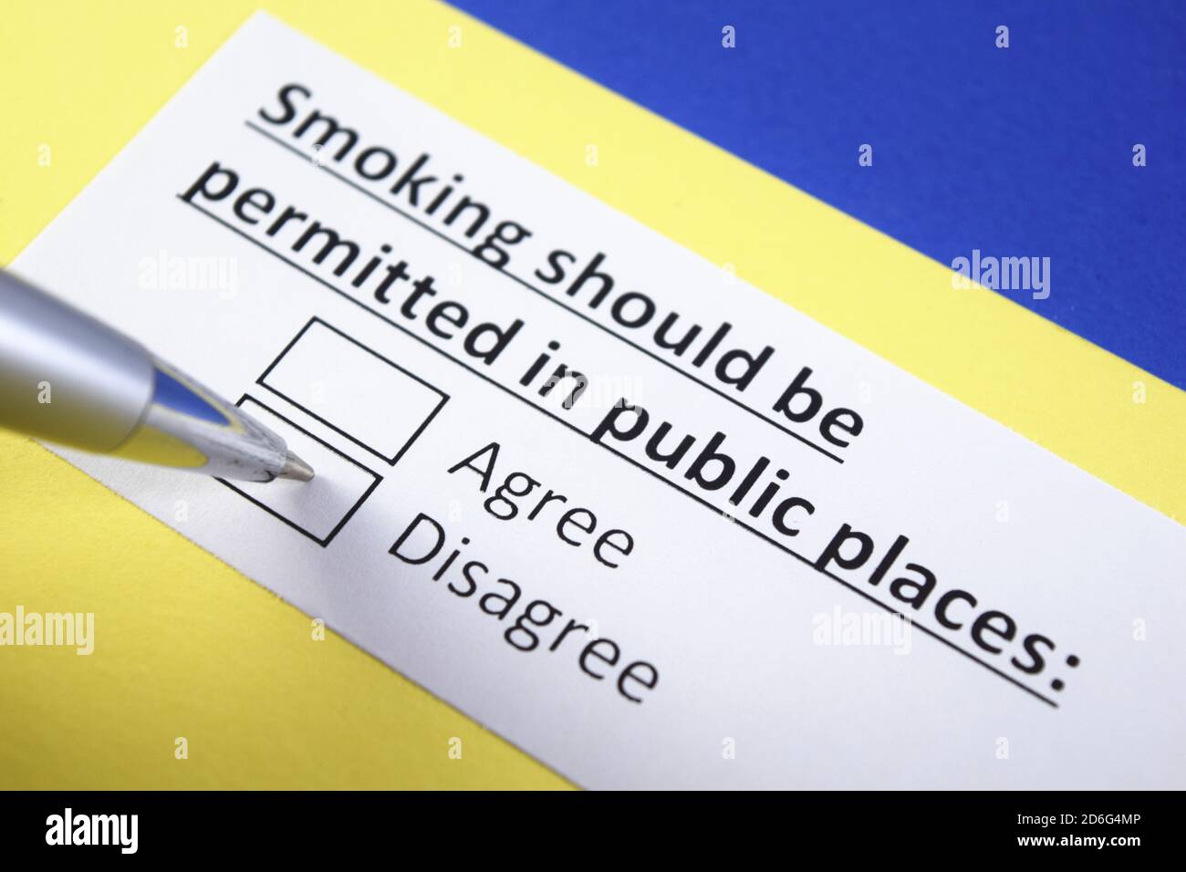 Smoking Should Be Permitted In Public Places Agree Or Disagree Stock Photo Alamy