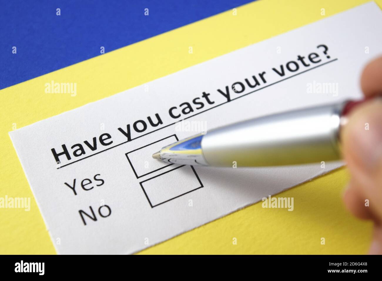 Have you cast your vote? Yes or no Stock Photo - Alamy