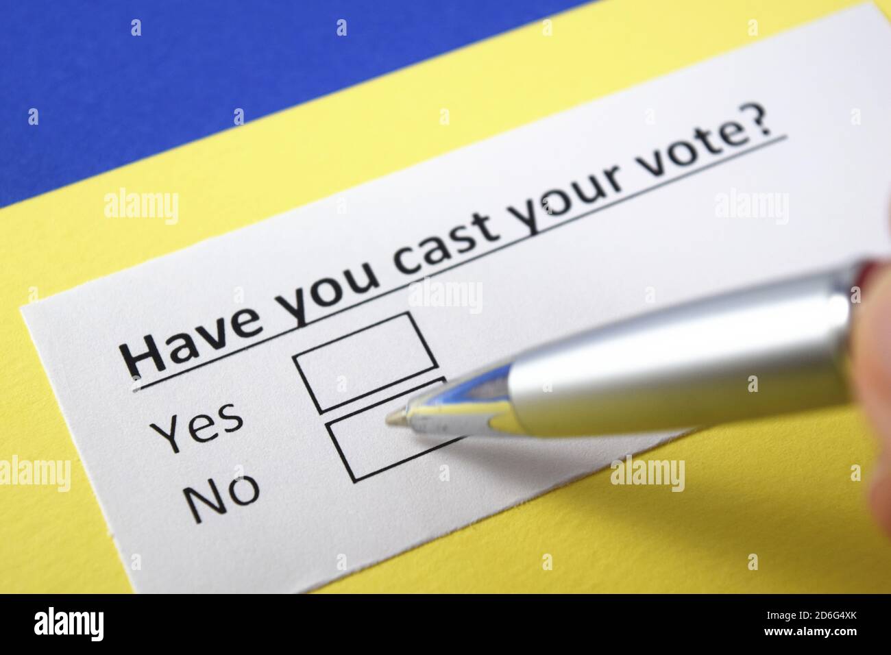 Have you cast your vote? Yes or no Stock Photo - Alamy