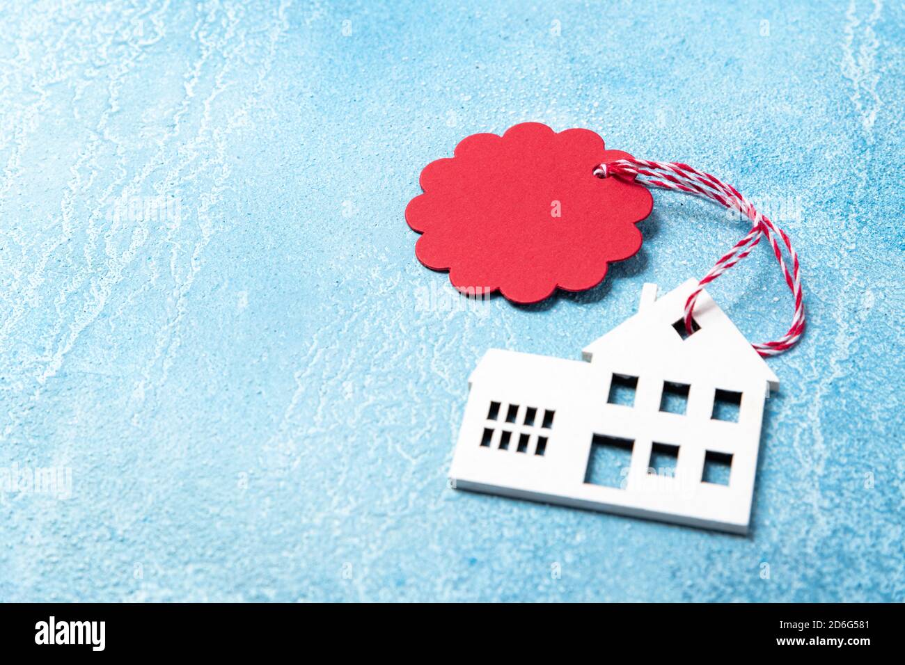 Label Rent House House for buy or rent label on winter holidays. Wooden house symbol ...