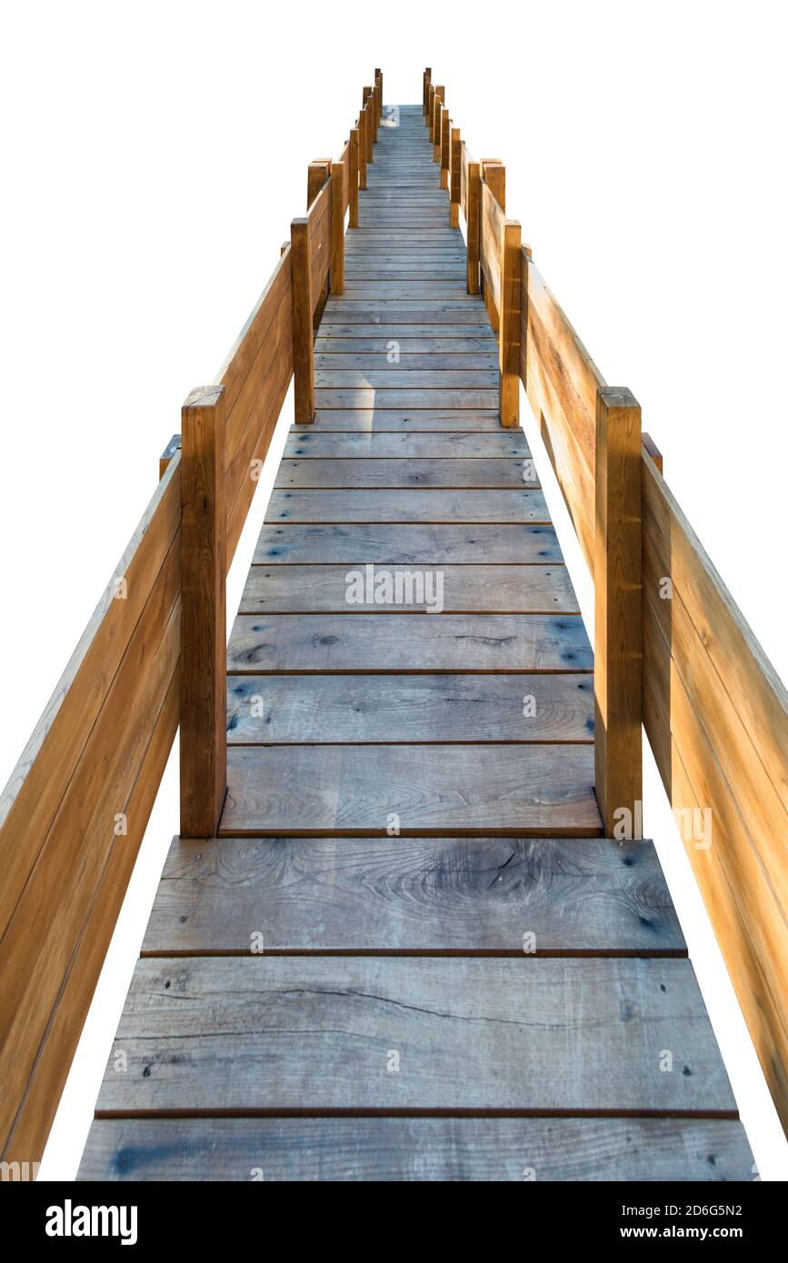 Wooden bridge isolated on white background Stock Photo - Alamy