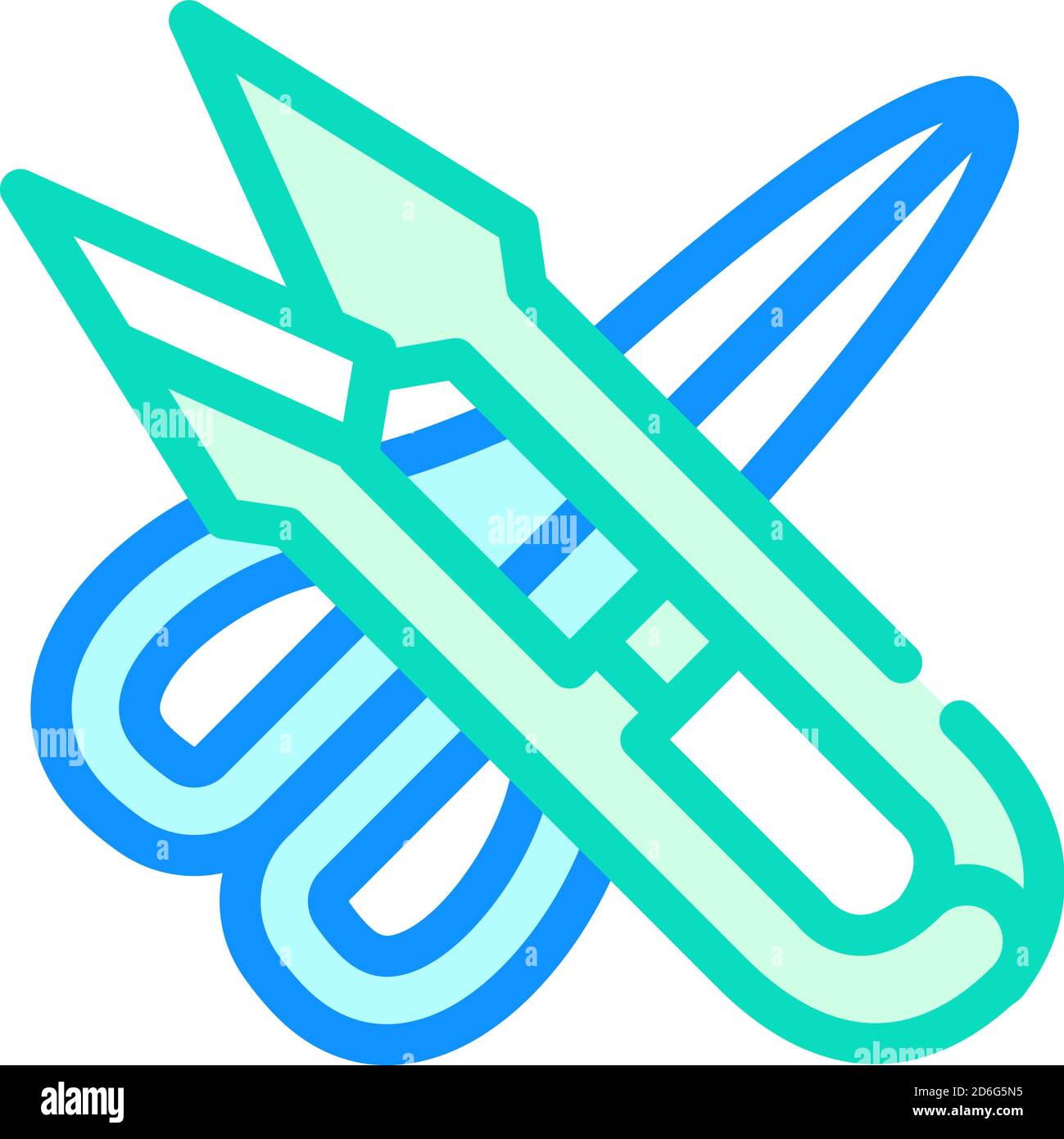 different scissors color icon vector flat illustration Stock Vector ...