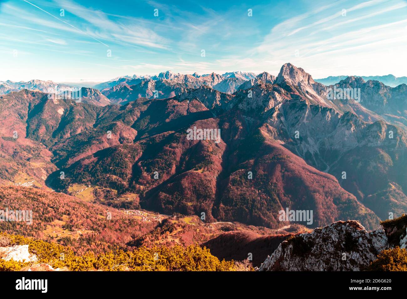 Sunny day in the carnic alps during a colorful autumn Stock Photo - Alamy