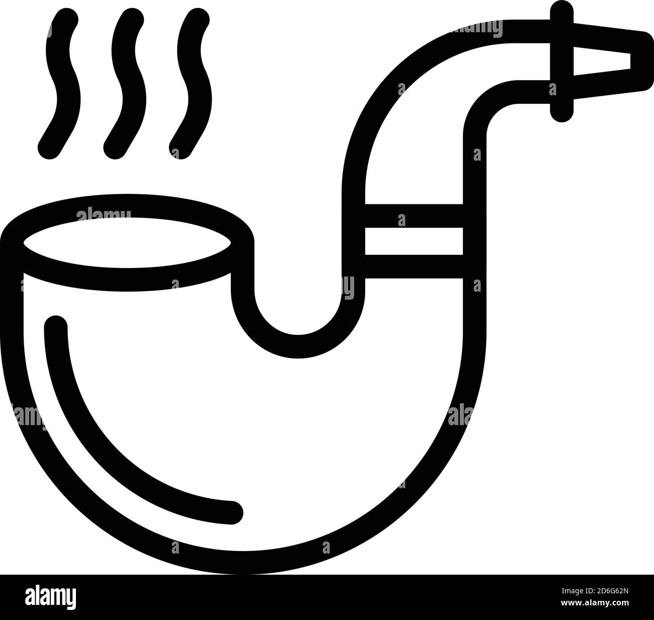 Man smoking pipe icon, outline style Stock Vector