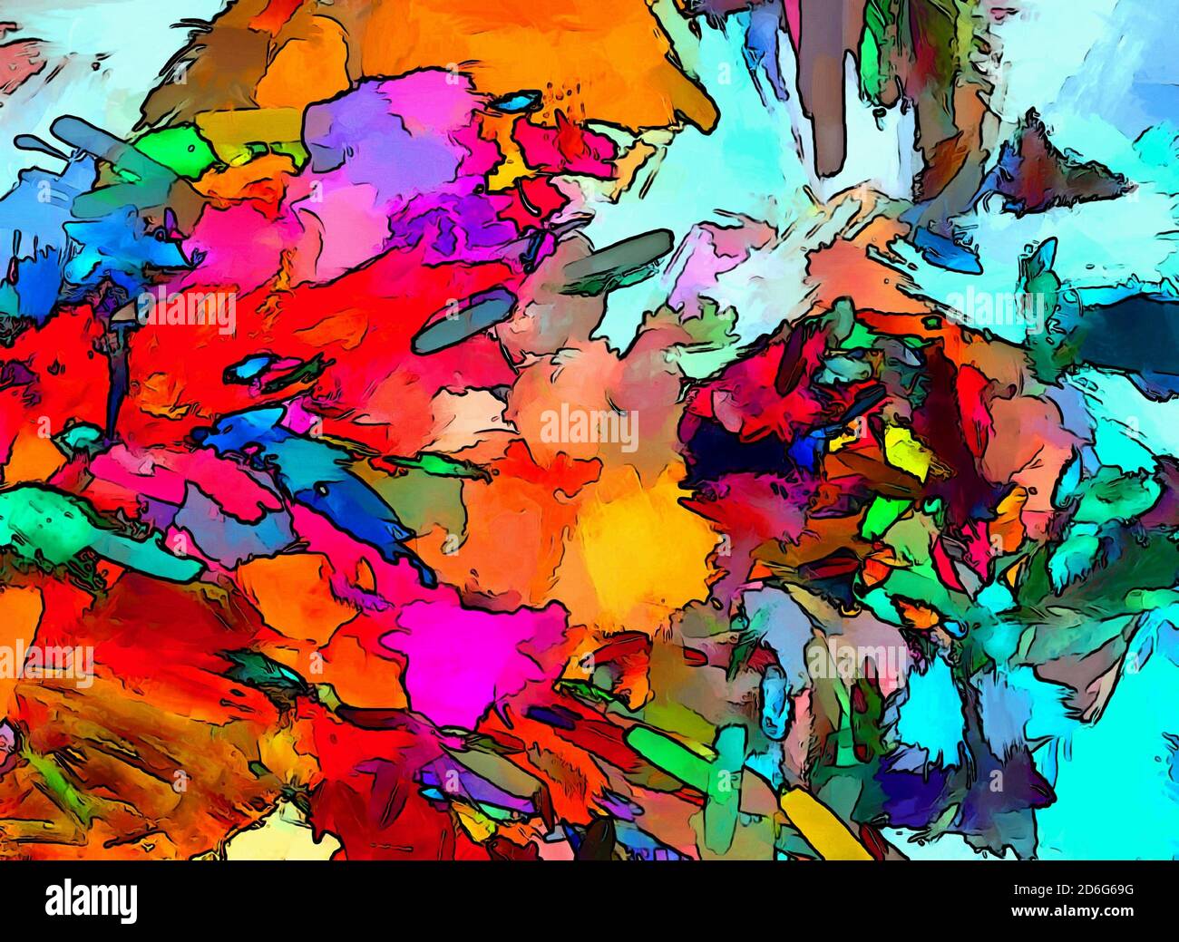 Texture of strokes of colored paint, blurred spots with brushes of