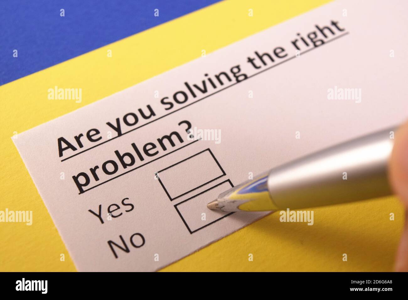 Are you solving the right problem? Yes or no Stock Photo - Alamy