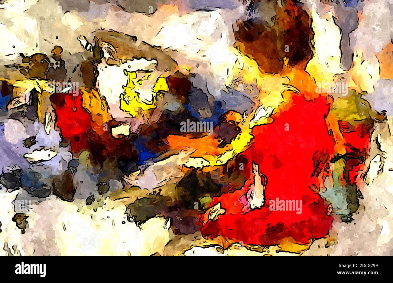 Texture of strokes of colored paint, blurred spots with brushes of