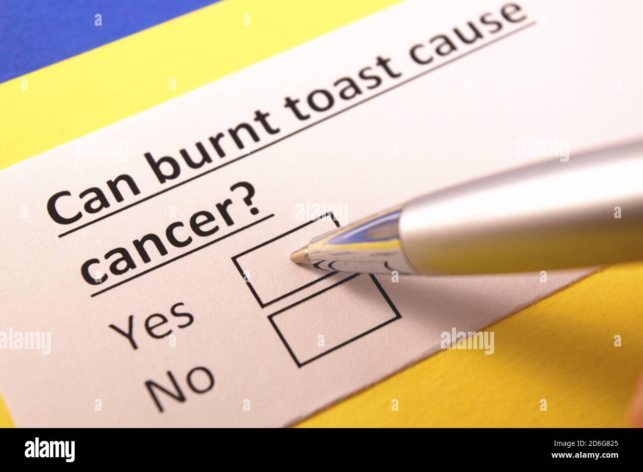 Can burnt toast cause cancer? Yes or no Stock Photo Alamy