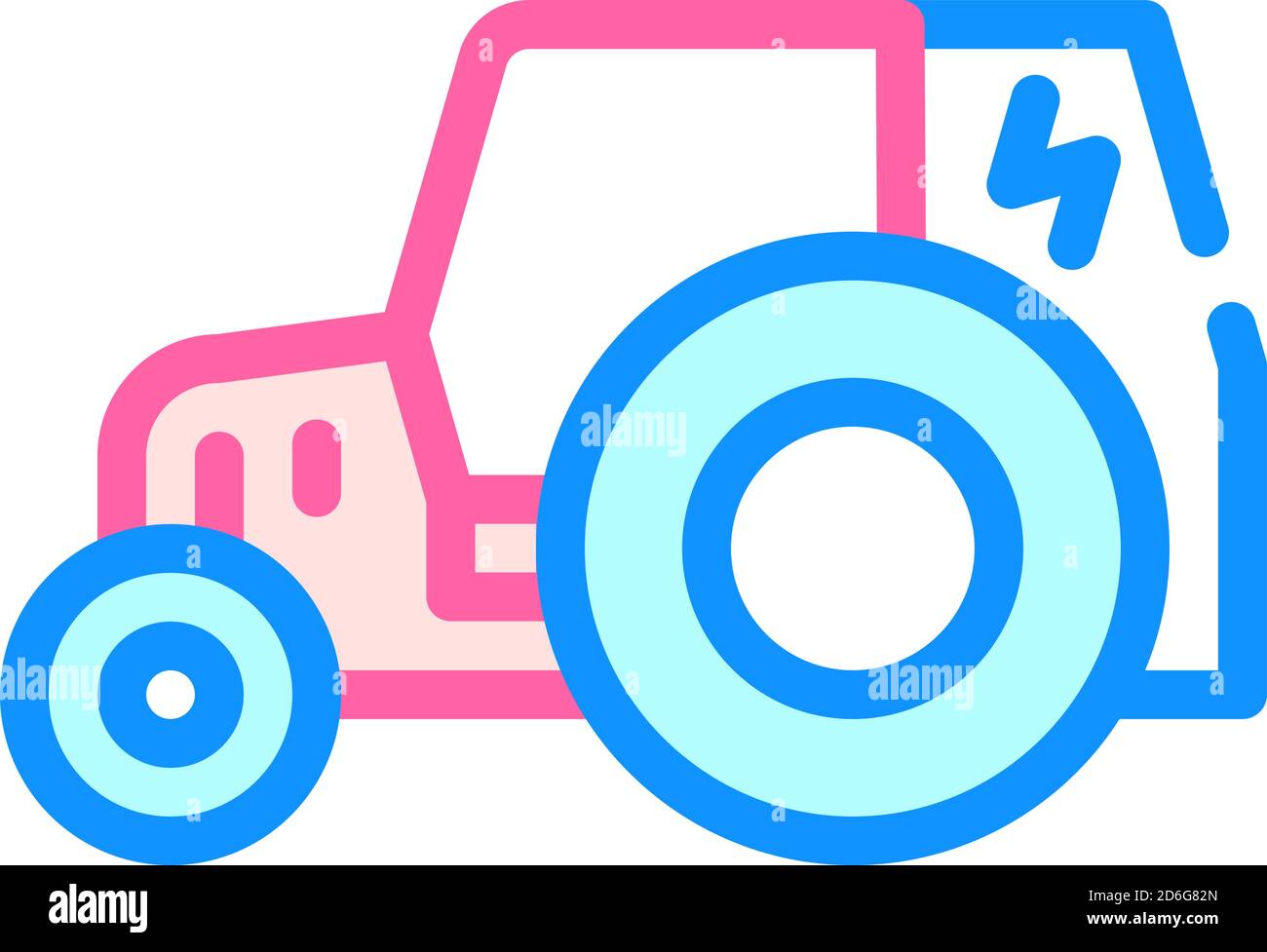 electric tractor color icon vector flat illustration Stock Vector Image ...
