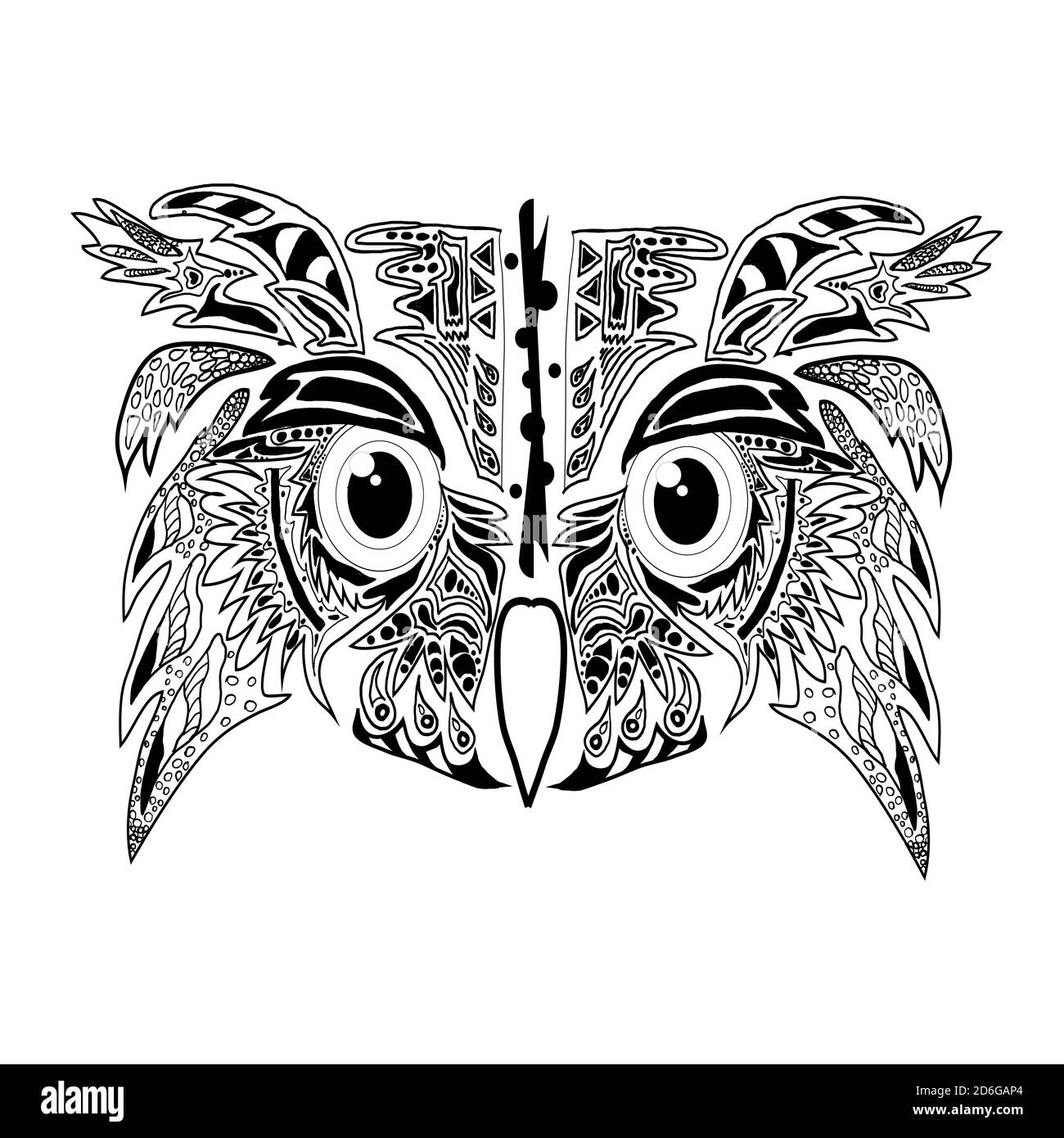 Stylized owl head. Silhouette of owl head for tattoo or stencil Stock  Vector Image & Art - Alamy