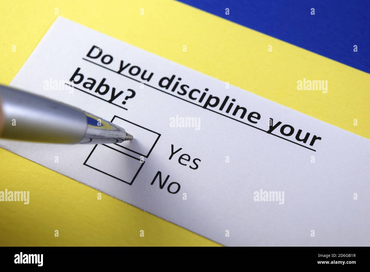 Do you discipline your baby? Yes or no Stock Photo Alamy
