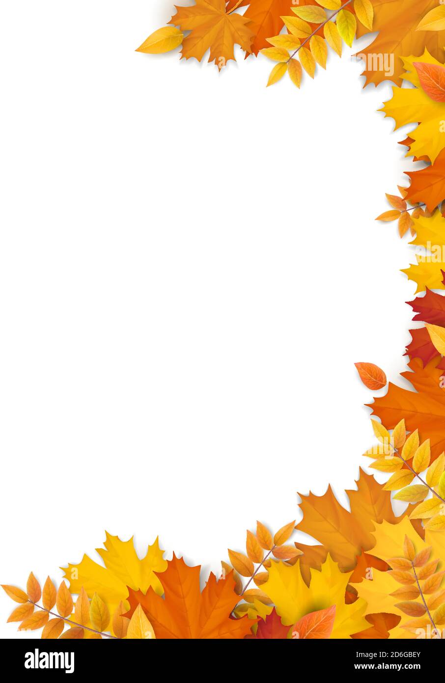 Autumn leaves frame. Empty blank for card design Stock Vector Image ...