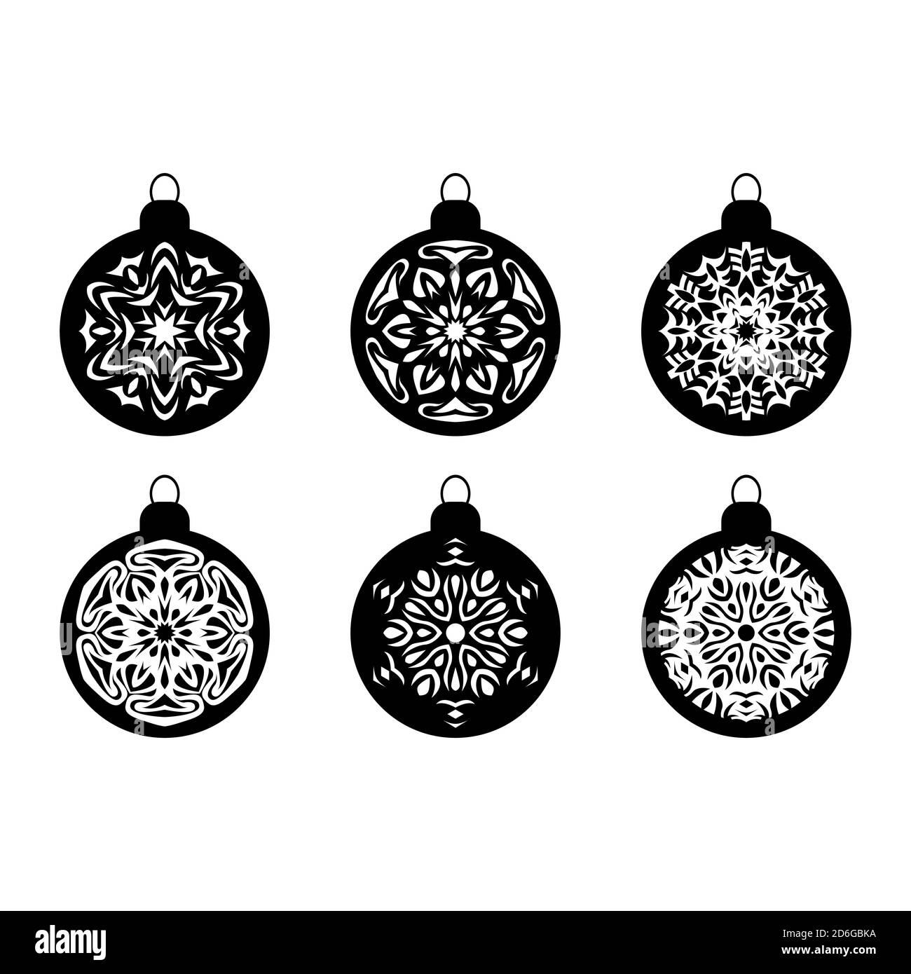 Christmas ball New year Bauble Winter snow ball ornaments New Years Clipart  Snowflake ball silhouette. . Vector illustration Stock Vector Image & Art -  Alamy