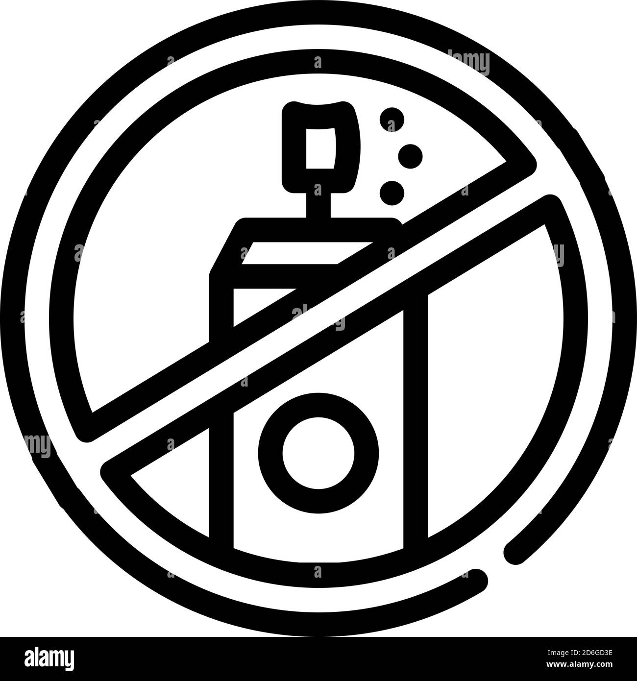 pesticide free spray crossed out sign line icon vector illustration Stock Vector