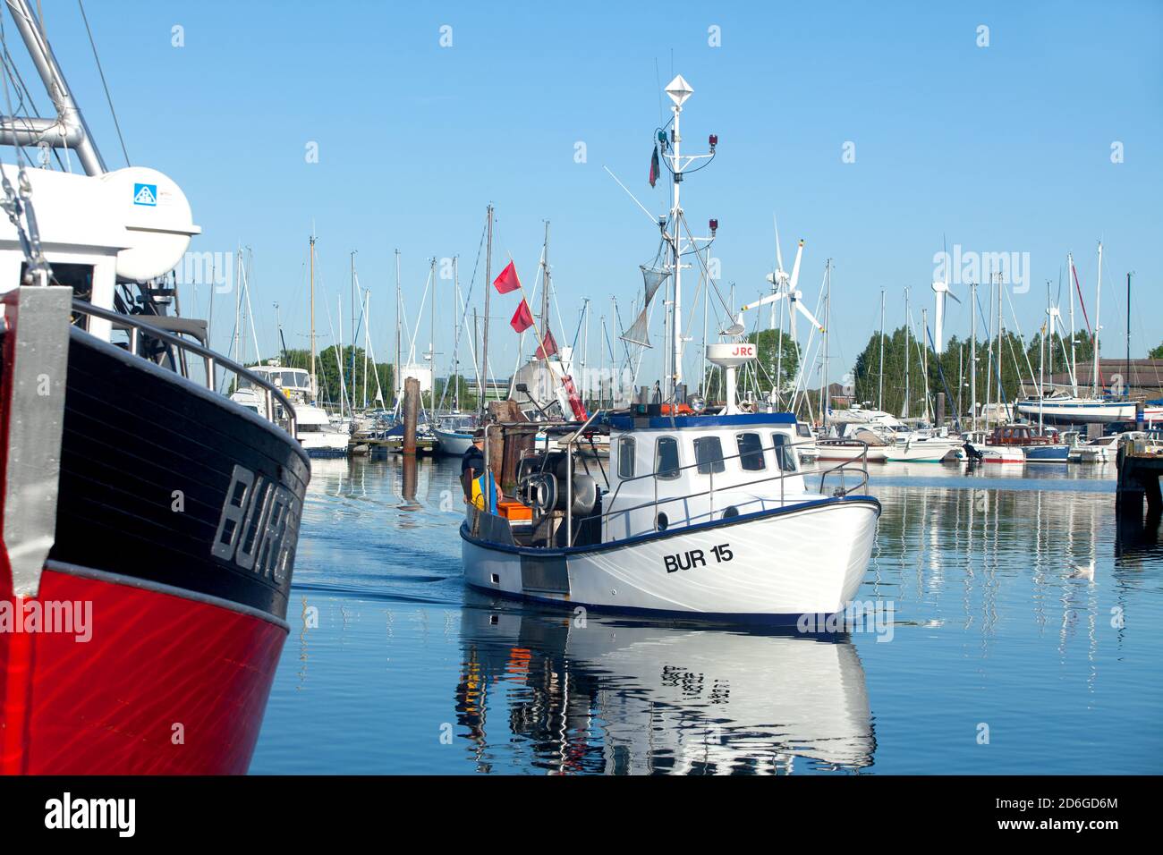 Schleswig-Holstein, Ostseeinsel Fehmarn, Burg auf Fehmarn, Burgstaaken, Fischereihafen Stock Photo