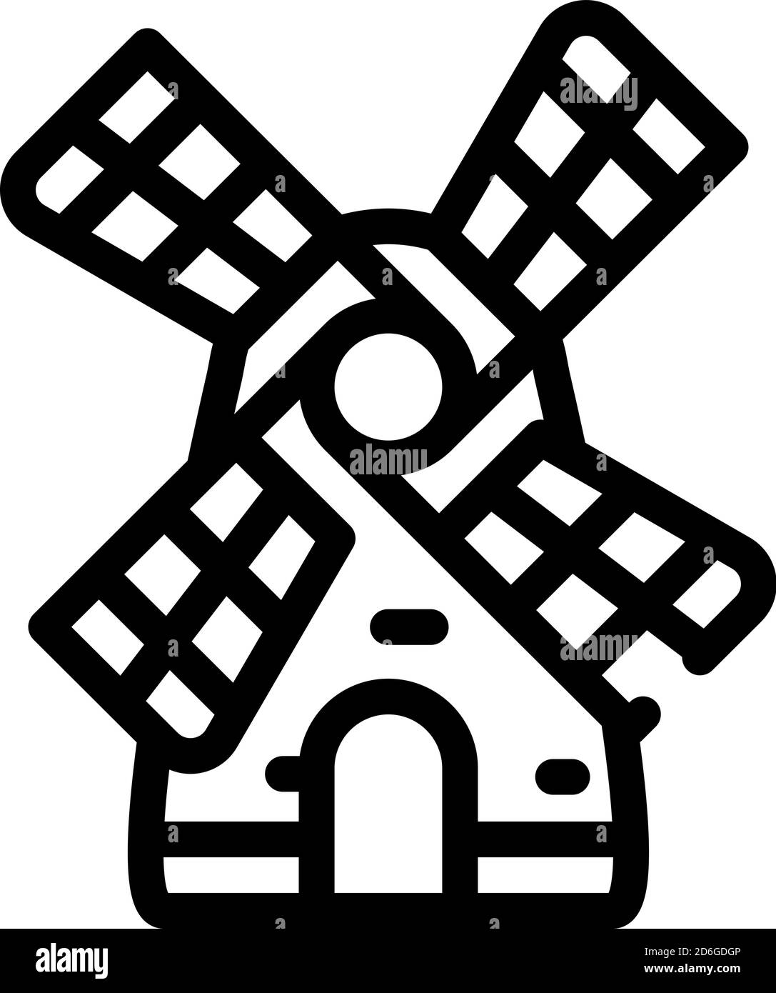 mill building line icon vector black illustration Stock Vector Image ...