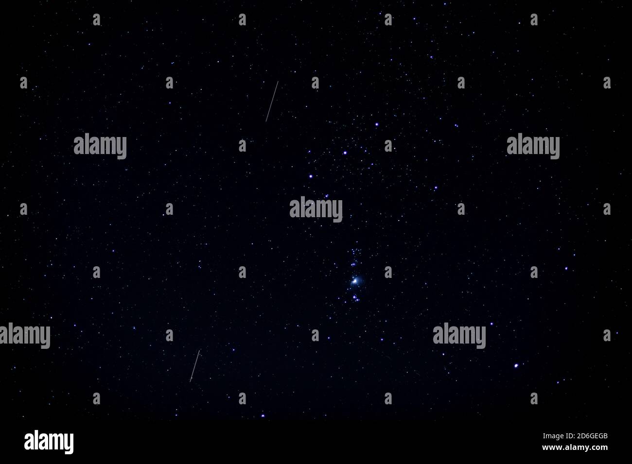 The Orion constellation visible in a starry night sky Stock Photo Alamy