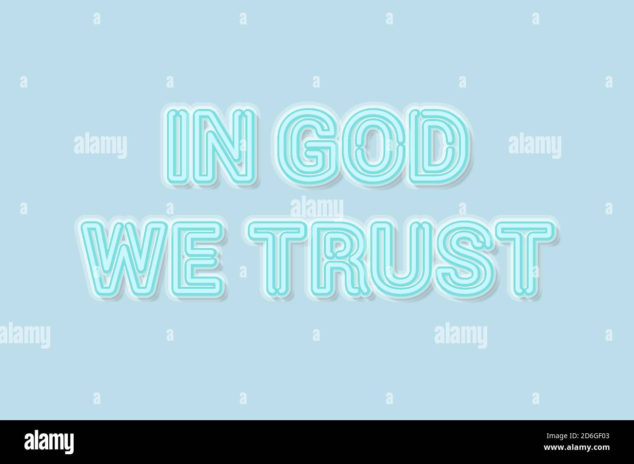 In God We Trust American Motto Soft Blue Neon Letters Lights Off 