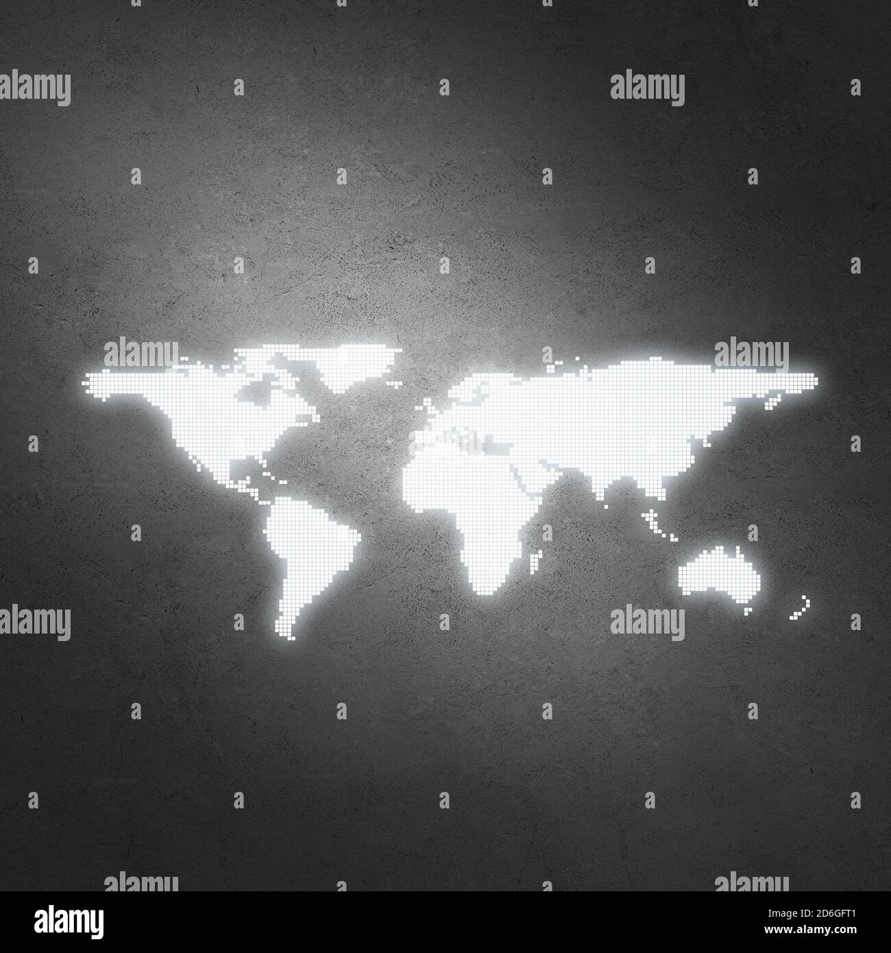 World map on concrete wall Stock Photo - Alamy
