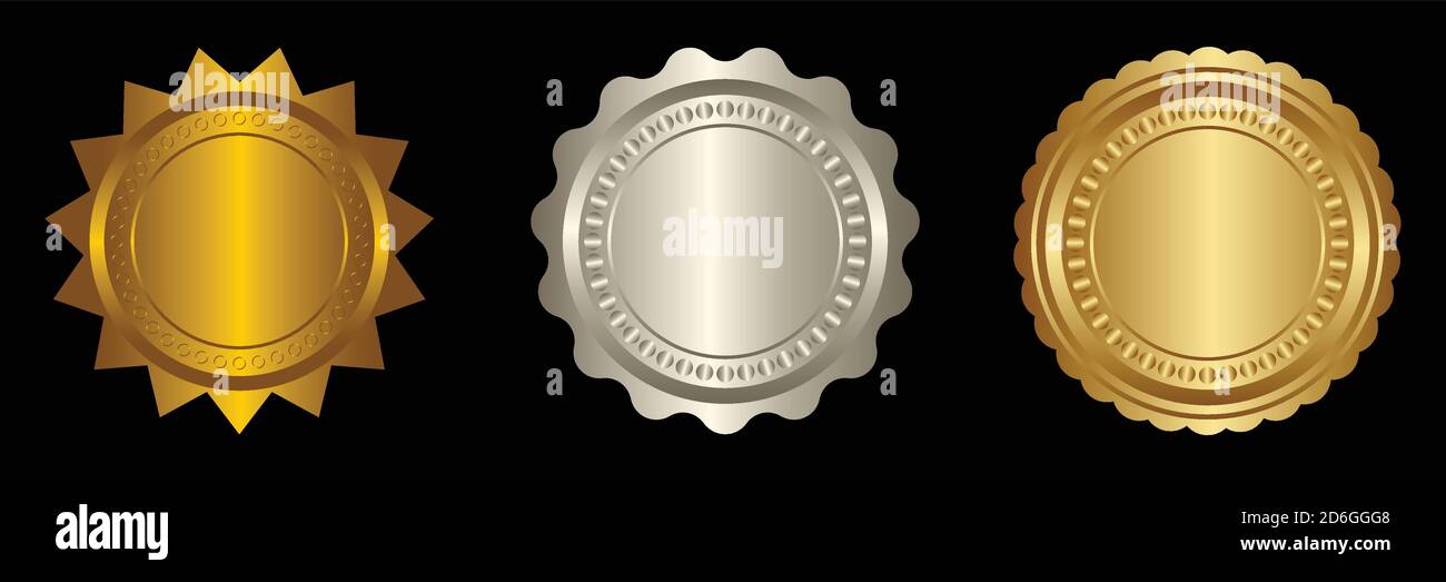 Free Vector  Realistic golden luxury badges collection