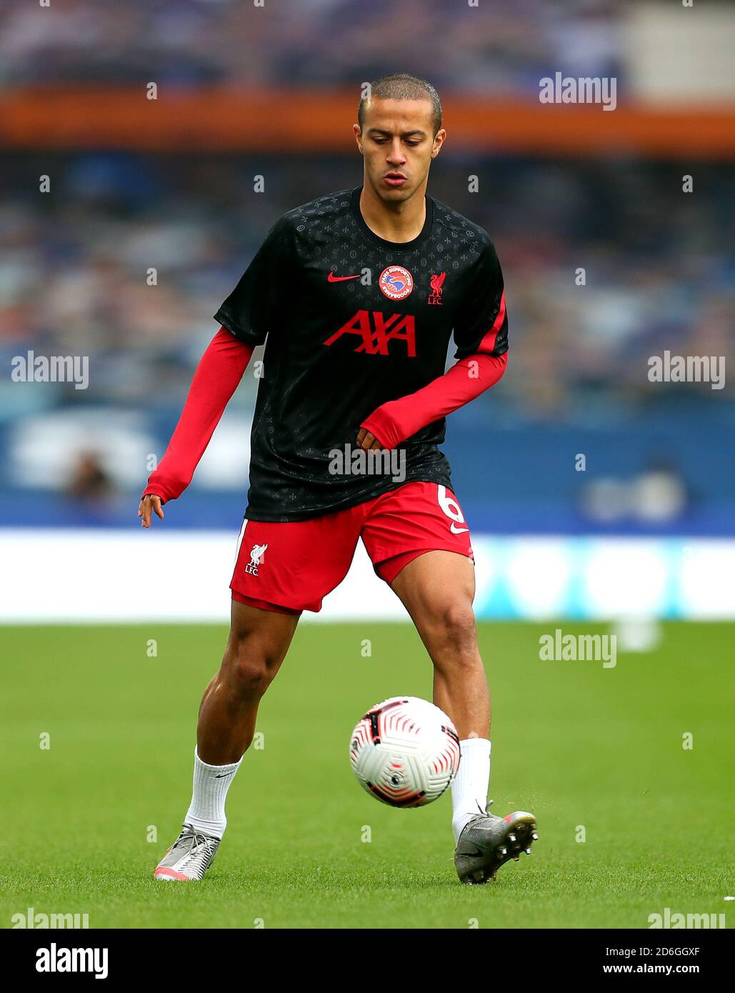 Liverpool's Thiago Alcantara warms up before the Premier League match at  Goodison Park, Liverpool Stock Photo - Alamy