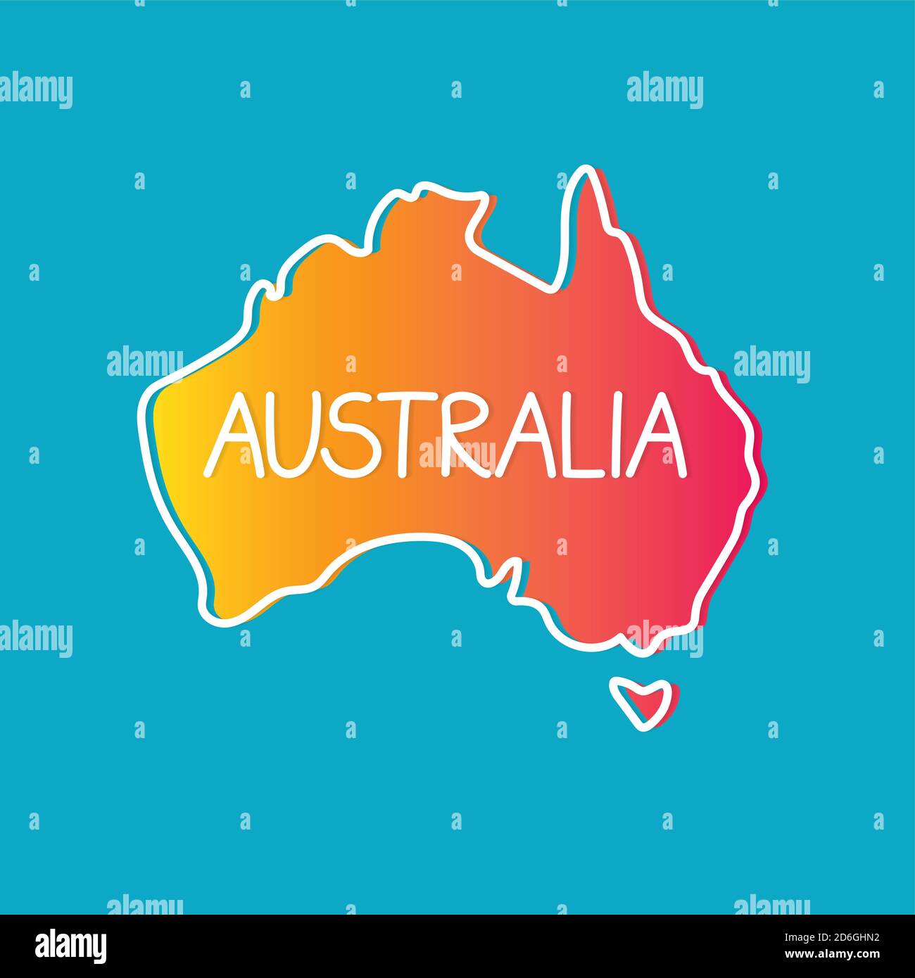 outline of Australia map- vector illustration Stock Vector