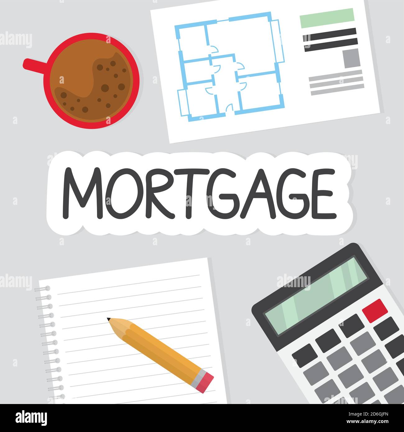 mortgage concept, home purchase planning- vector illustration Stock Vector