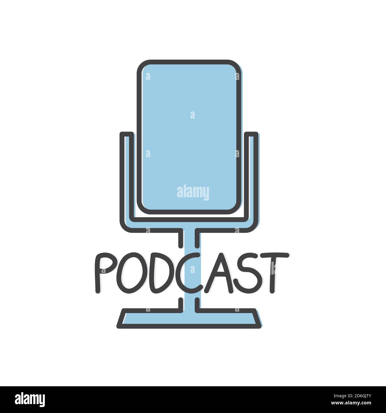 podcast concept with microphone icon- vector illustration Stock Vector ...