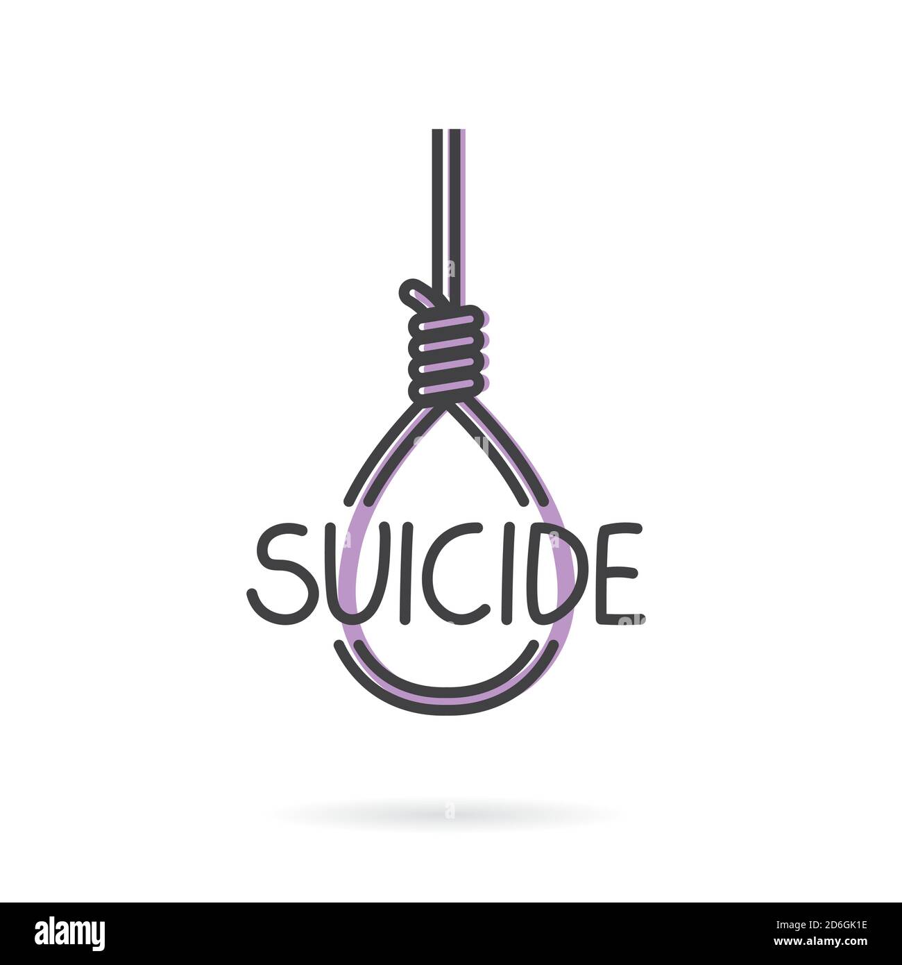 suicide hang rope concept- vector illustration Stock Vector