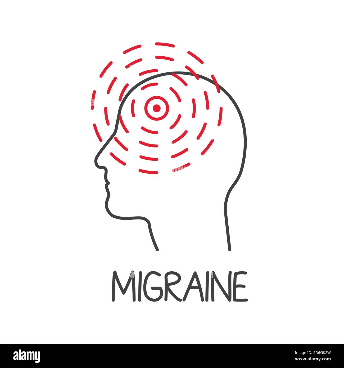 radiating migraine pain concept vector illustration Stock Vector