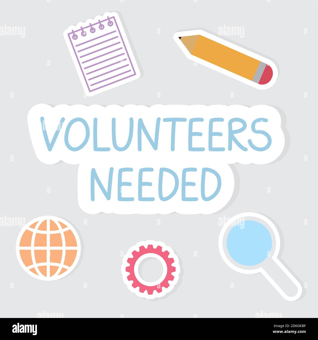 volunteers needed concept- vector illustration Stock Vector