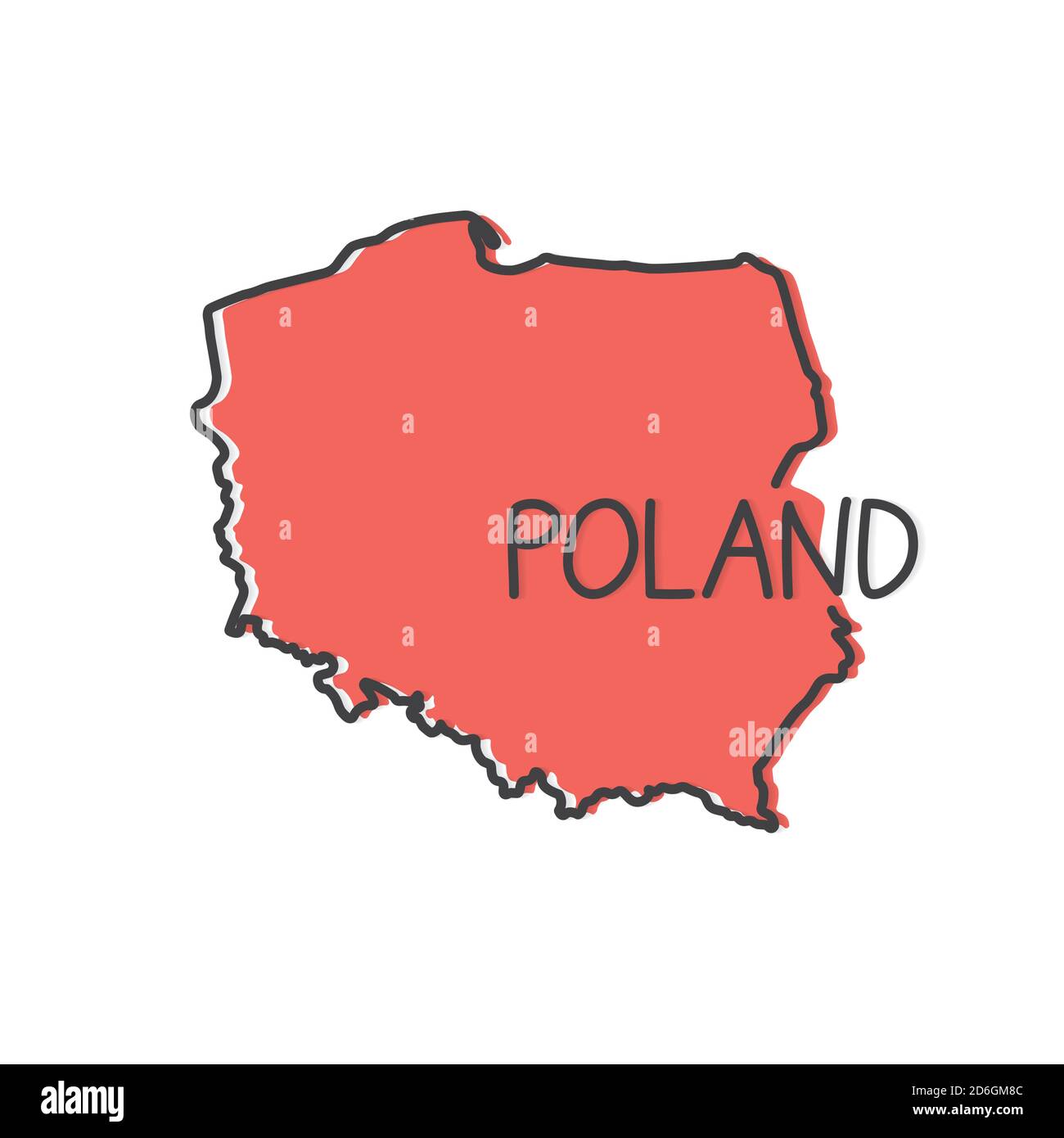 Poland map outline concept- vector illustration Stock Vector Image